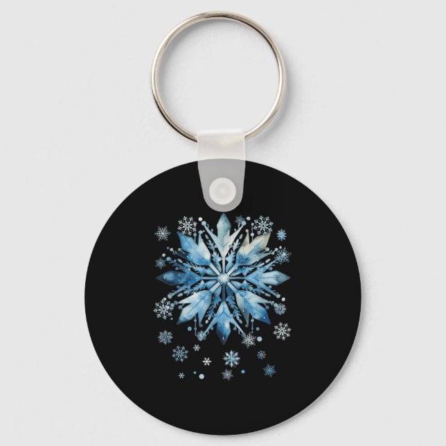 Snowflake Costume Winter Christmas Matching Women  Key Ring (Front)
