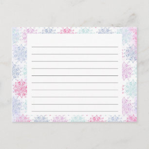 Snowflake covered Christmas Recipe Card