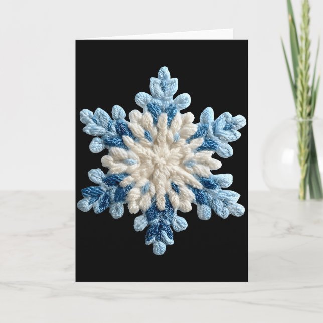 Snowflake Crochet Snow Merry Christmas Xmas Pajama Card (Front)