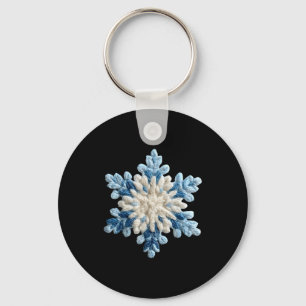 Snowflake Crochet Snow Merry Christmas Xmas Pajama Key Ring