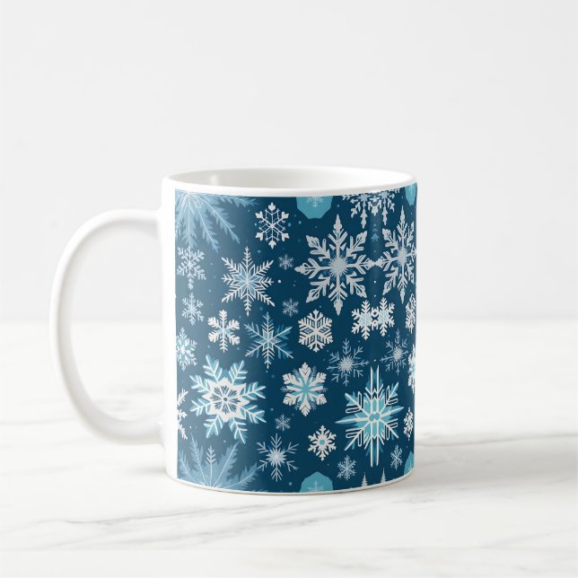 snowflake crystals coffee mug (Left)