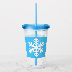 Snowflake Cup With Lid and Straw