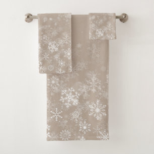 Snowflake Custom Colours Christmas  Bath Towel Set