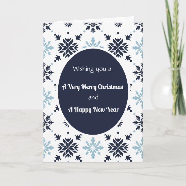 Snowflake customisable Christmas greeting card (Front)