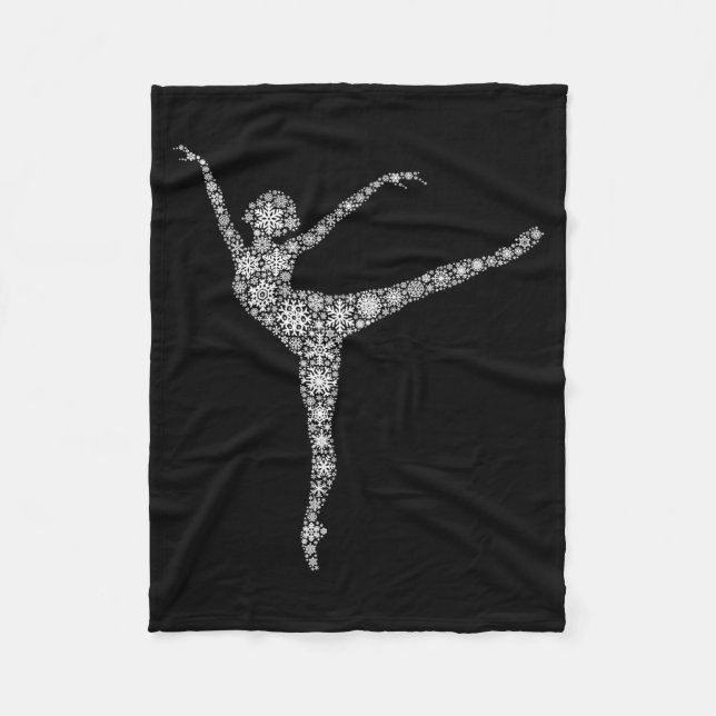 Snowflake Dancer Merry Christmas - Ballet Dance Ba Fleece Blanket (Front)