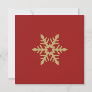 Snowflake Design Gold on Red Holiday Card