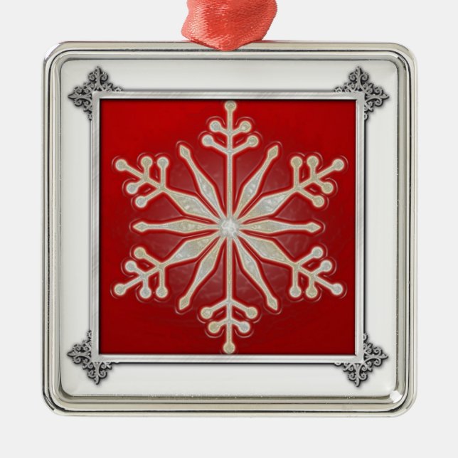Snowflake Design Metal Tree Decoration (Front)