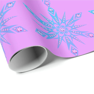 Snowflake Diamond retro purple blue mid century Wrapping Paper