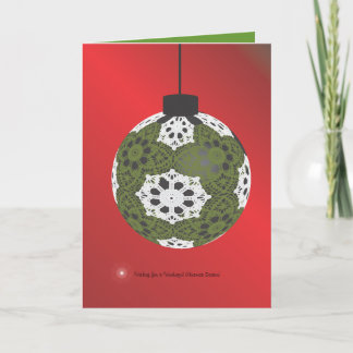 Snowflake Doilies on an Ornament Christmas Card