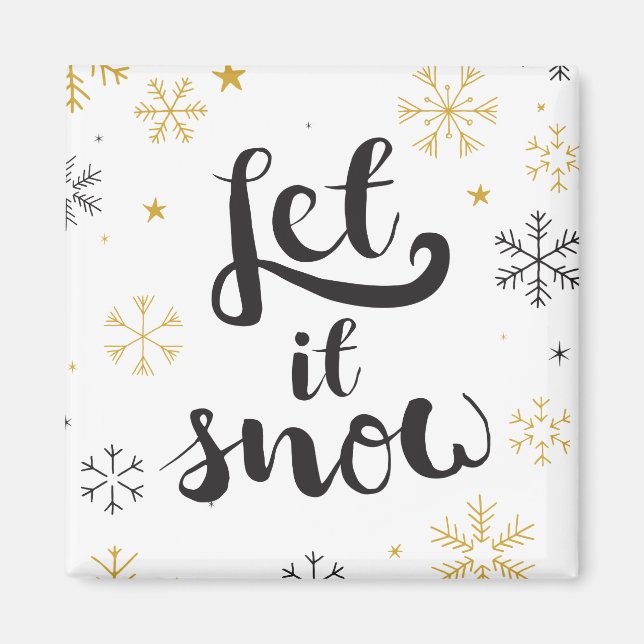 Snowflake Doodles Christmas Art Christmas Graphics Magnet (Front)
