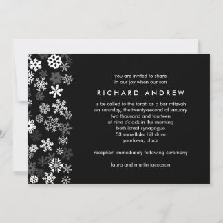 Snowflake Edge Bar Mitzvah Invitation
