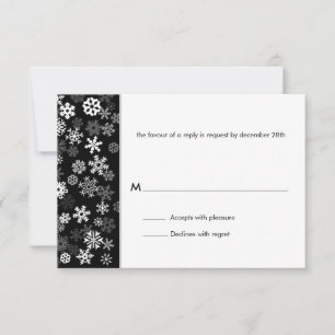 Snowflake Edge Bar Mitzvah Reply RSVP Card