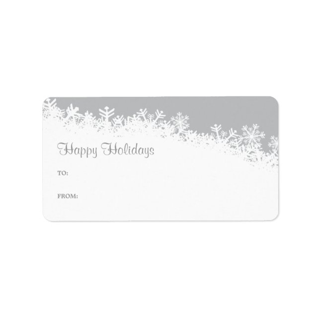Snowflake Edge Holiday Gift Label (Front)