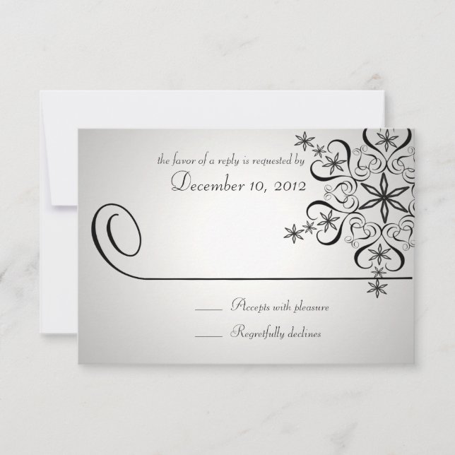 Snowflake Elegance Silver Response Card (Front)