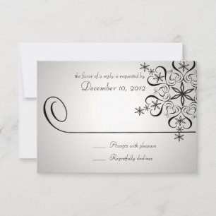 Snowflake Elegance Silver Response Card