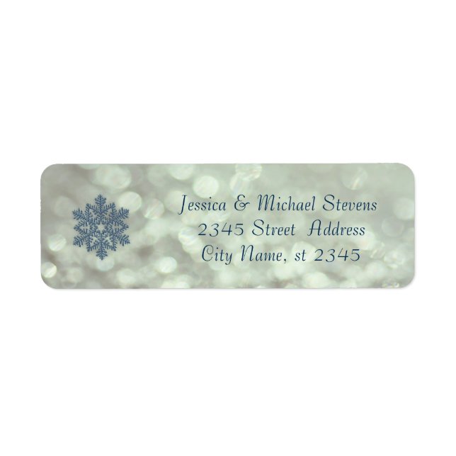 Snowflake Elegant modern bokeh holiday wedding (Front)