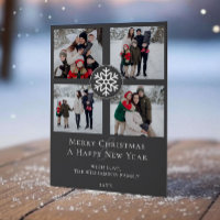 Snowflake Emblem Photo Collage | Charcoal Grey