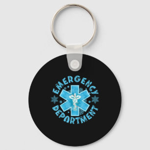 Snowflake Emergency Department Winter Er Ed Nurse Key Ring