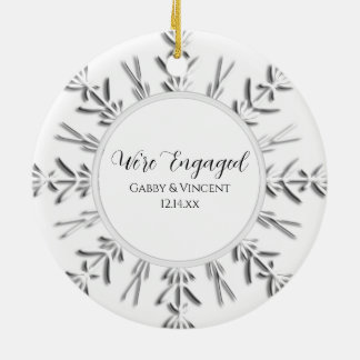Snowflake Engagement Photo Ceramic Tree Decoration