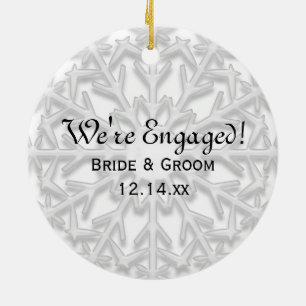 Snowflake Engagement Photo Ornament