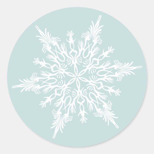 Snowflake Envelope and Gift Bag Stickers (Front)