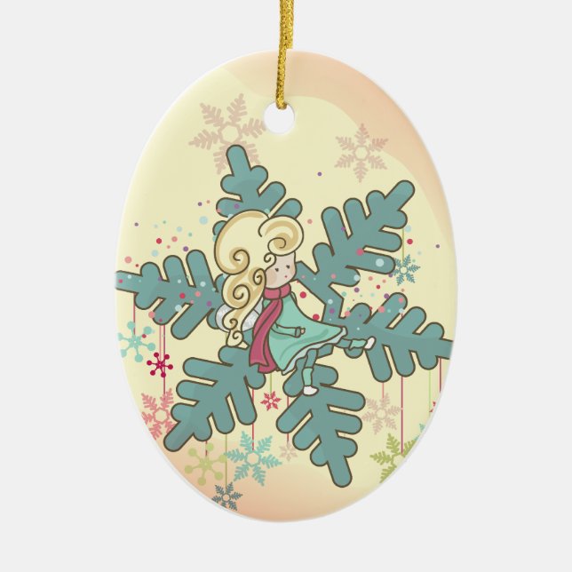 Snowflake Fairy Ceramic Tree Decoration (Front)