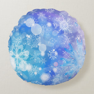 Snowflake Fantasy Round Cushion