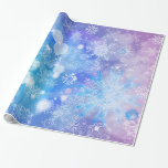 Snowflake Fantasy Wrapping Paper<br><div class="desc">Pretty wrapping paper features a frosted snowflake fantasy design in blue,  purple and white tones.</div>