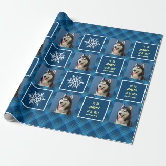 Snowflake & Favourites. Photo. Blue. Wrapping Paper