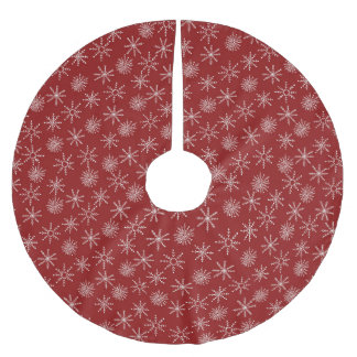 Snowflake festive Christmas Brushed Polyester Tree Skirt