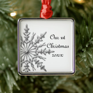 Snowflake First Christmas Together Metal Tree Decoration
