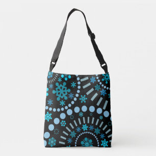 Snowflake Flurry Black Crossbody Bag