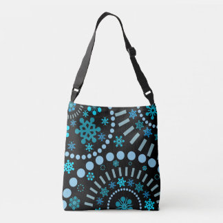 Snowflake Flurry Black Crossbody Bag