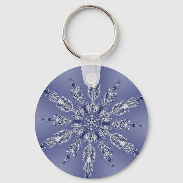 Snowflake Fractal Key Ring (Front)