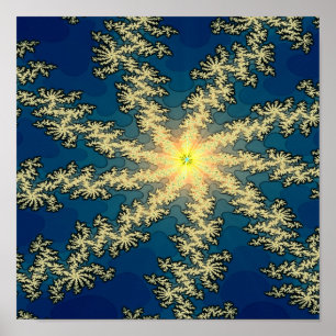 Snowflake Fractal Poster