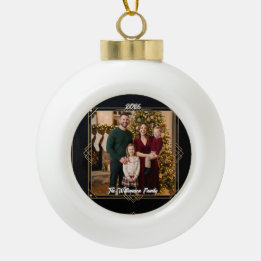 Snowflake Frame Family Photo Christmas Ceramic Ball Christmas Ornament