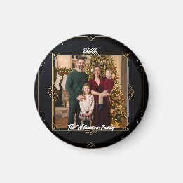 Snowflake Frame Family Photo Christmas Magnet