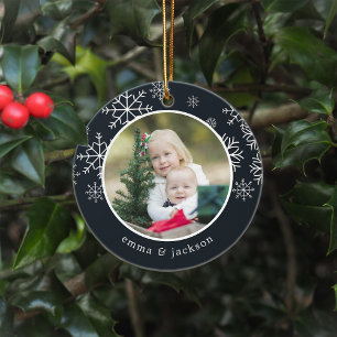 Snowflake Frame   Photo Ceramic Tree Decoration