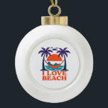 Snowflake Framed Ornament<br><div class="desc">Relax in style with this vibrant beach design featuring a hammock,  palm trees,  and sunset. Perfect for beach lovers,  summer vibes,  coastal living,  and vacation mode. Great gift for anyone who loves sun,  sea,  and chill beach days.</div>