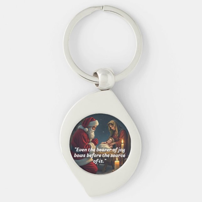 Snowflake Framed Ornament Key Ring (Front)