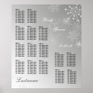 Snowflake Gem Silver Wedding Seating Chart