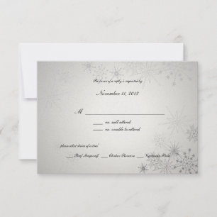 Snowflake Gems/ Silver RSVP Card