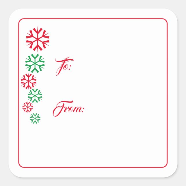Snowflake Gift Tag Stickers (Front)