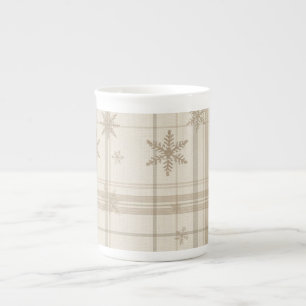 Snowflake Gingham Plaid Mug – Cozy Neutral Farm