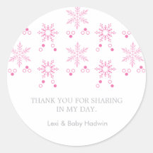 Snowflake | Girl Baby Shower Favour Sticker