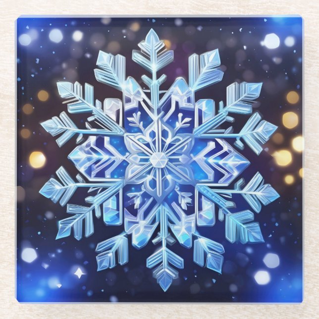 Snowflake Glass Coaster (Front)