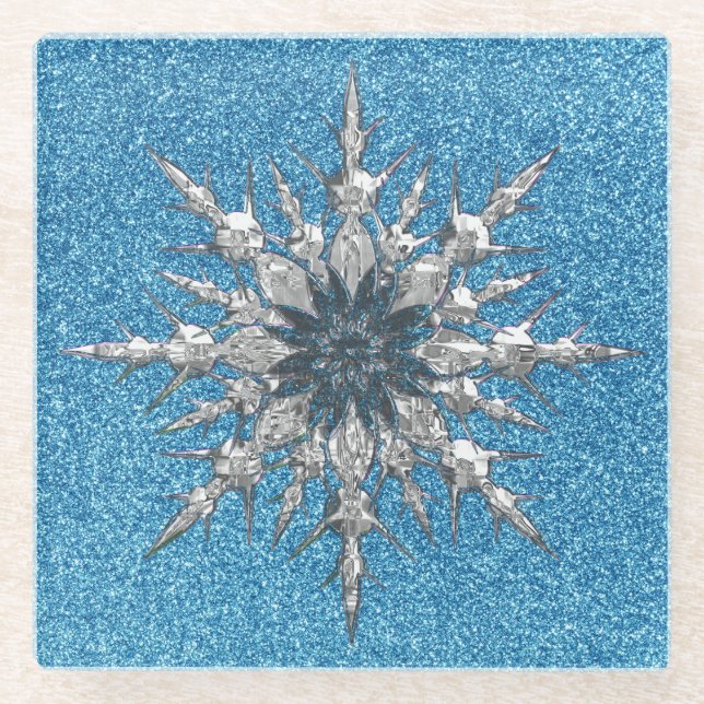 Snowflake Glass Coaster (Front)