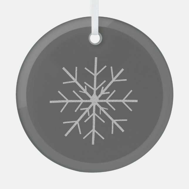 Snowflake Glass Tree Decoration (Front)