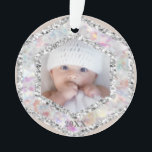 *~* Snowflake Glitter Christmas PHOTO Girl  AP44  Ornament<br><div class="desc">(search AP44 for other similar items ) Acrylic so very light weight. LETTER Z . Works for any gender. Here is a LETTER Z Christmas Initial / Monogram design with a distressed WOOD old weathered antique barn wood green background on the front and back of the ornament. Also included is...</div>