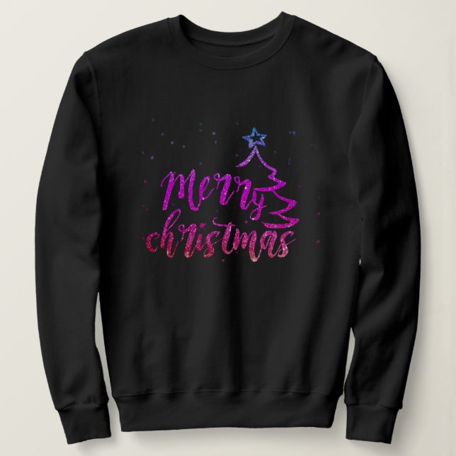 Snowflake Glitter Sweatshirts Snowflake Christmas (Design Front)